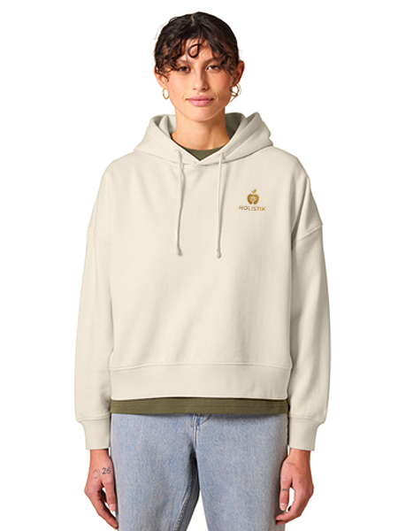 woman wearing light sweatshirt