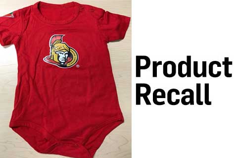 Distributor Recalls Ottawa Senators Infant Bodysuits