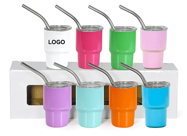 mini tumbler with straw, assorted colors