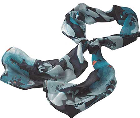 Floral chiffon scarf