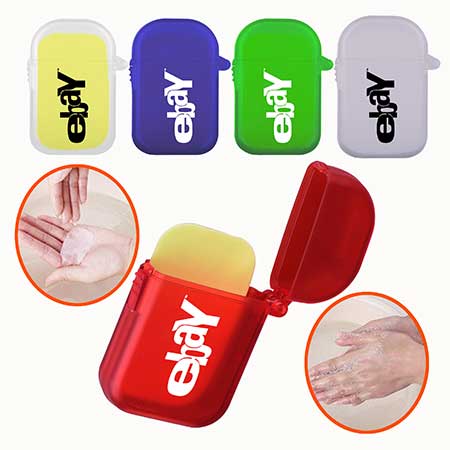 Mini case of disposable soap sheets