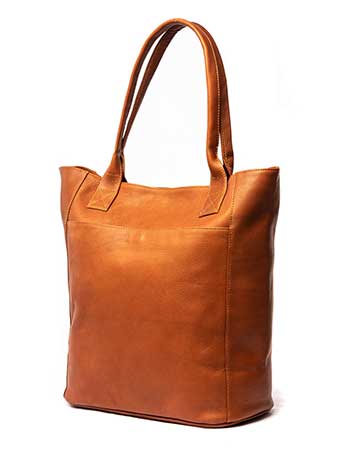 Full-grain cowhide leather shopping bag