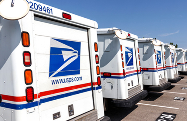 US mail trucks