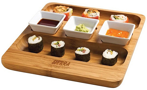 Bamboo sushi serving tray