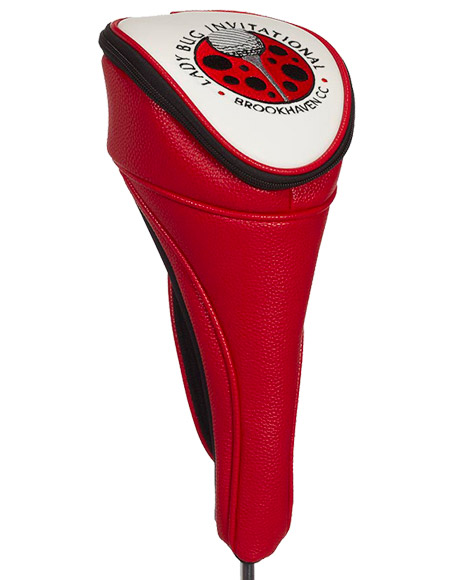 Golf driver cover, red & white