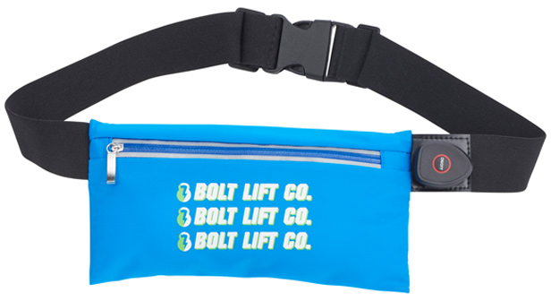 Blue fitness belt from Leed's