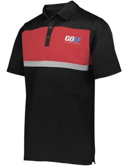 Black, red & gray polo shirt