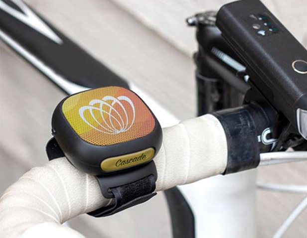 Portable speaker on bike handle