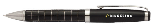 Black and silver pen with grid design