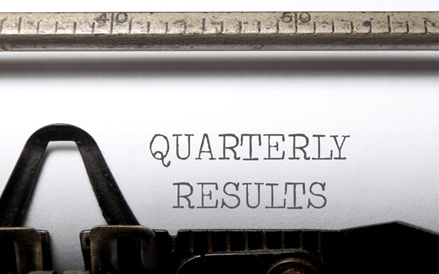 Quarterly Results on typewriter