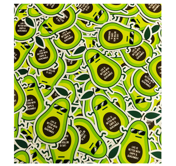 Sheet of avocado stickers