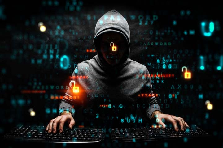 Hooded cyber criminal