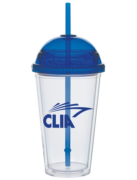 clear acrylic cup with straw