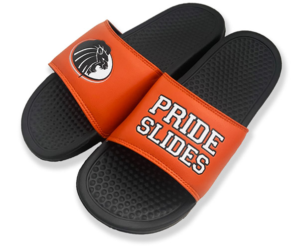 orange & black foot slides