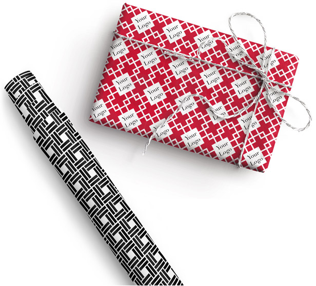 wrapping paper and wrapped package