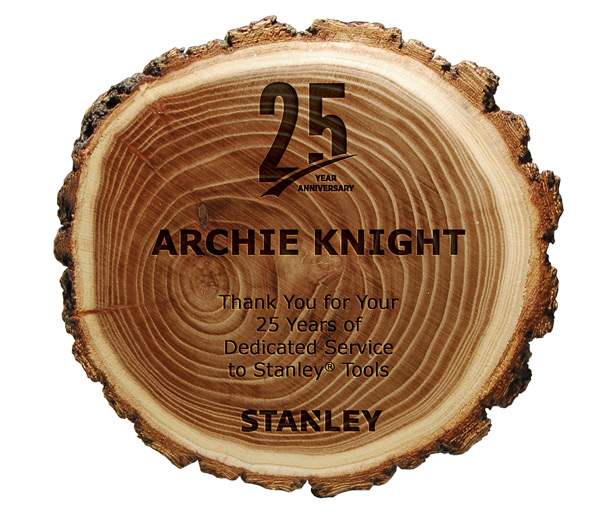 log plaque award