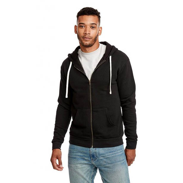 Young man in full-zip hoodie