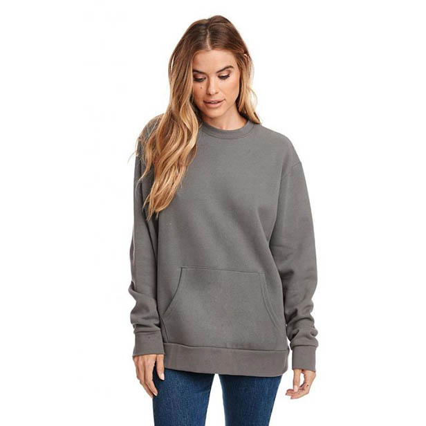 Young woman in pocket sweatshirt