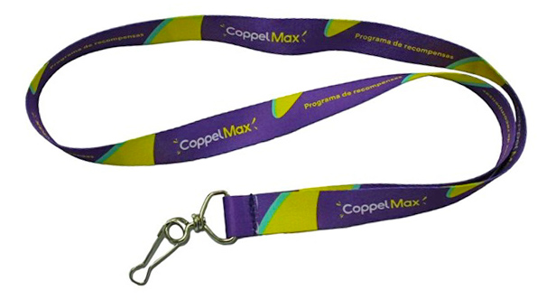 yellow and purple lanyard