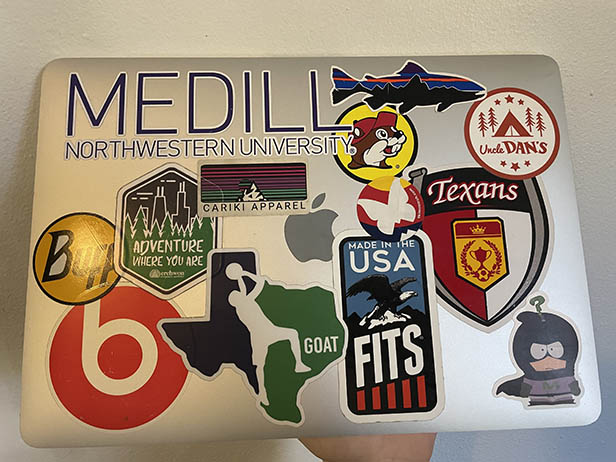 Stickers are popular for decorating laptops and water bottles.