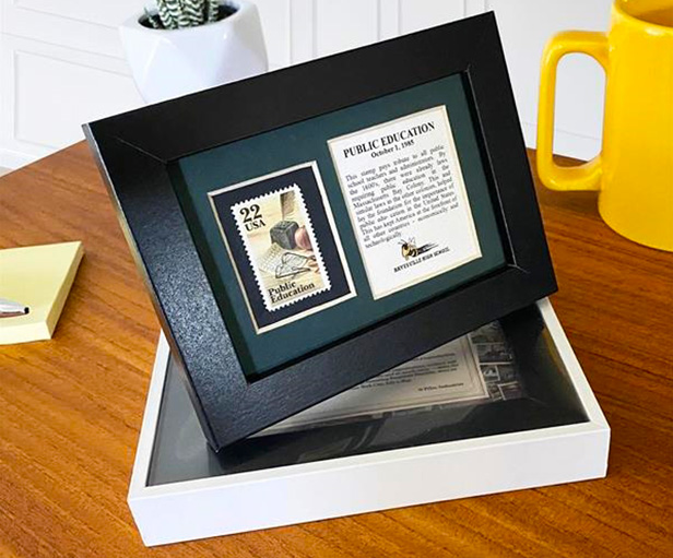 framed postage stamp