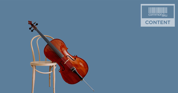 violin on chair against blue background