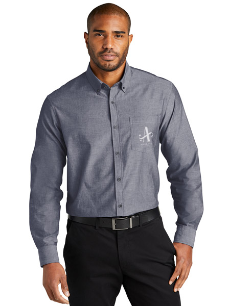 man wearing gray button-down shirt