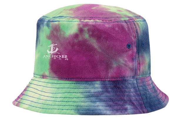 tie-dyed bucket hat