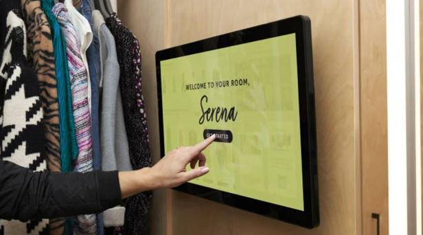 Amazon fitting room touch screen
