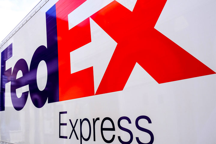 FedEx Express logo on side of truck