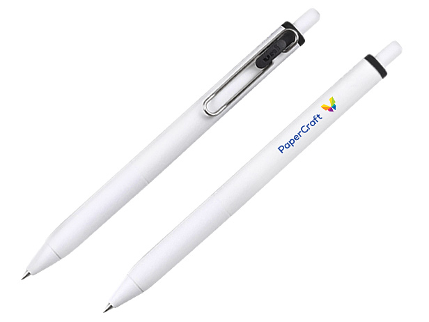white gel pen with paper-clip attachment