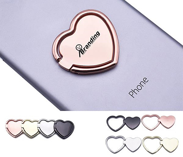 heart-shaped phone ring stand