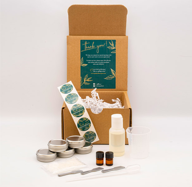 DIY lip balm kit in box