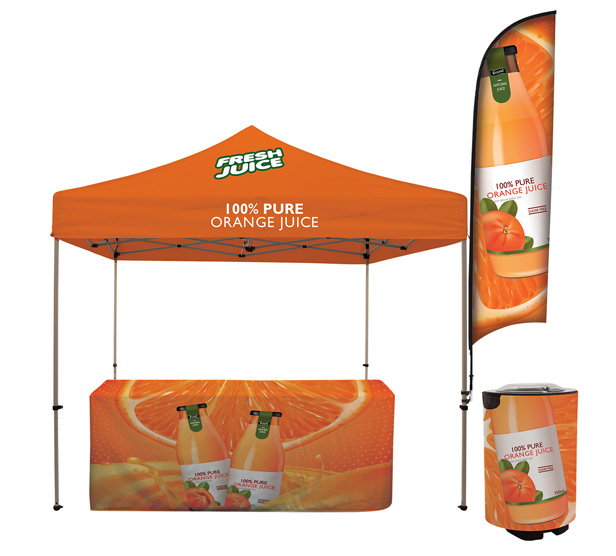 orange canopy pop-up tent