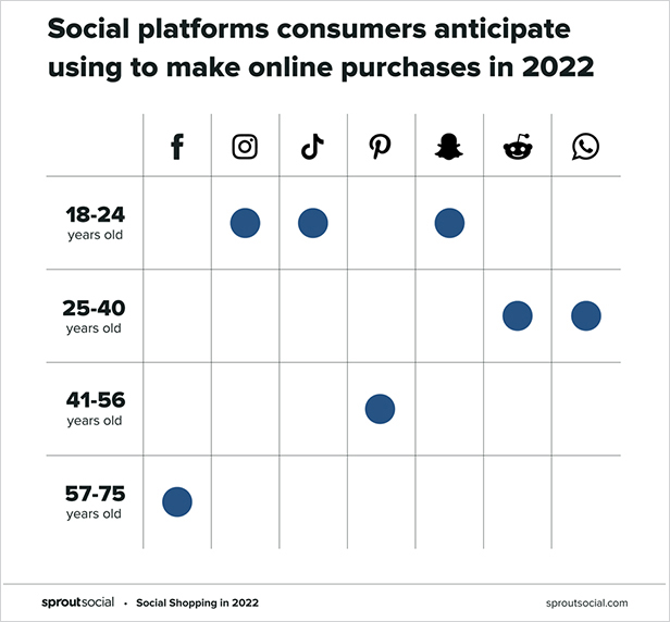 chart showing popular social media platforms
