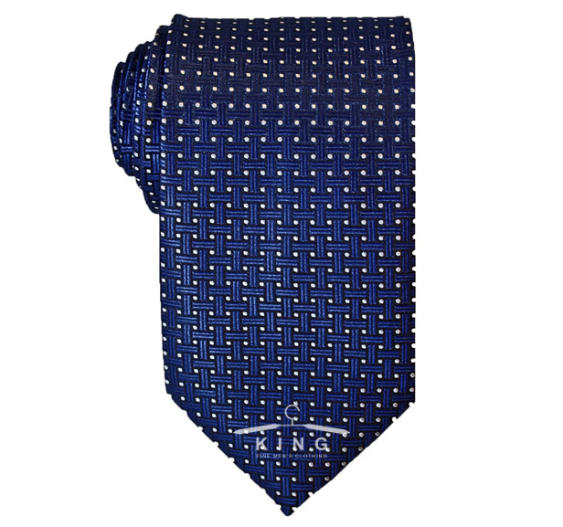 blue tie with dots