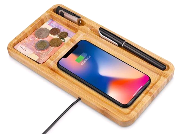 bamboo charging tray