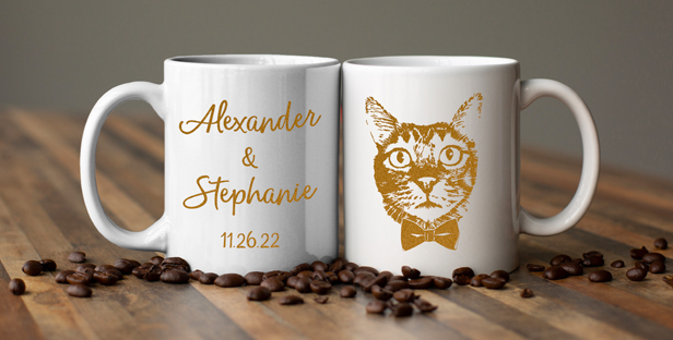 wedding pet-themed mugs