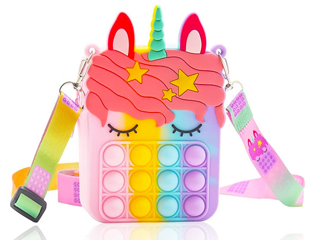 colorful unicorn-shaped purse