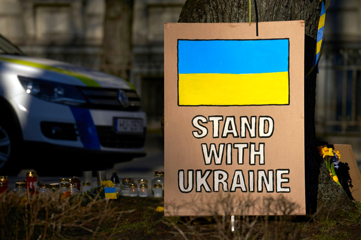 Stand With Ukraine sign