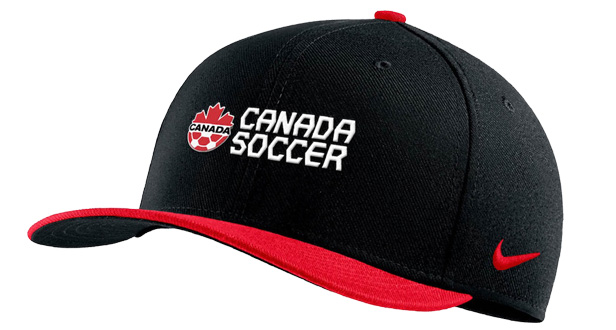 Canada World Cup soccer hat, black & red