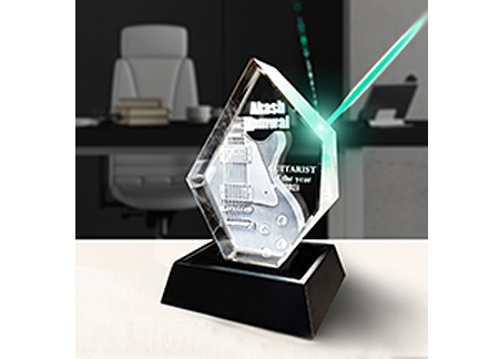 crystal award on black base