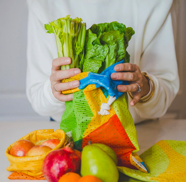 colorful Pachi produce bag, vegetables