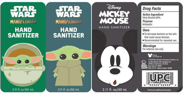 star wars-themed hand sanitizer labels