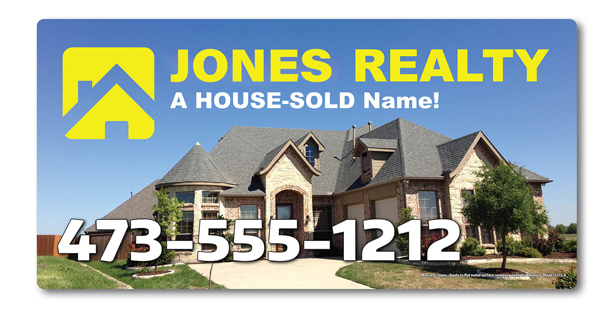 magnetic sign featuring real estate company