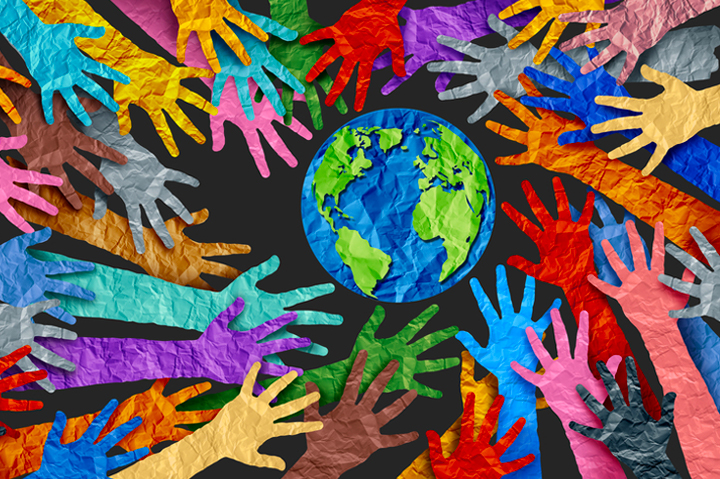 International Diversity, paper hands on earth