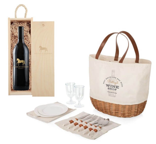 wine box and picnic basket