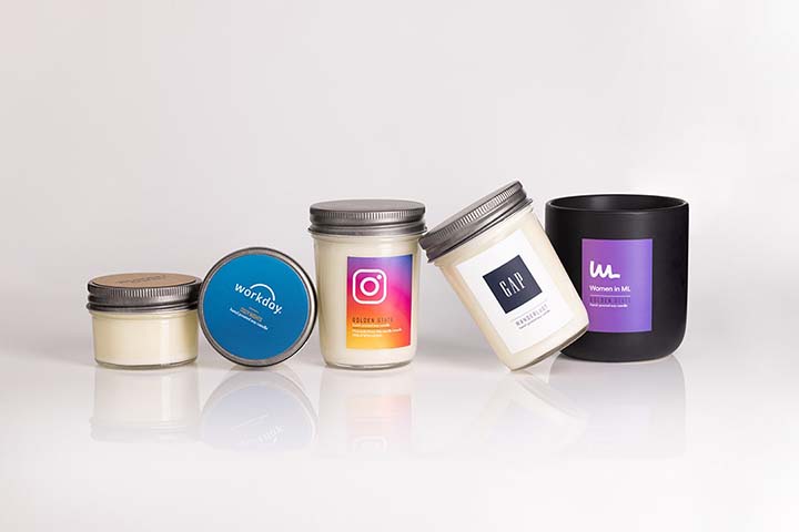 KarmaLit has created custom candles for brands such as Instagram, Gap and WorkDay.