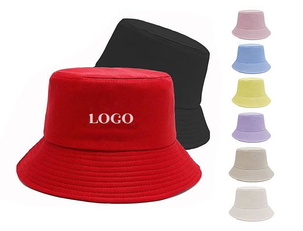 bucket hats, black, red and other assorted colors