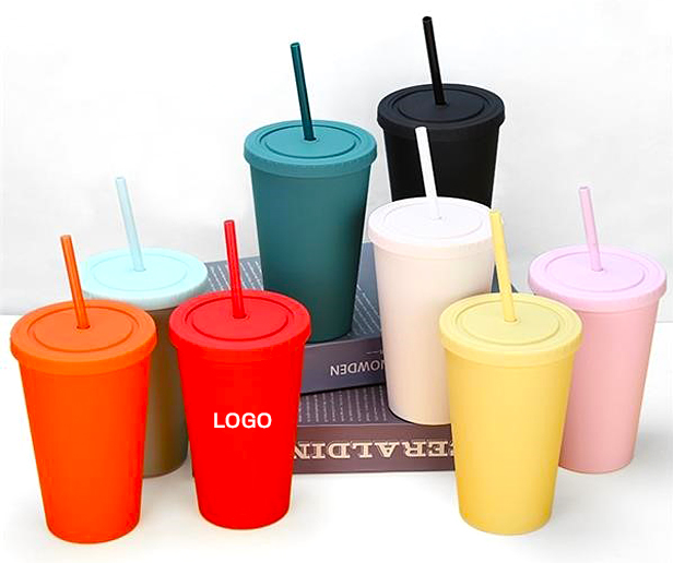 tumbler with straw, assorted colors